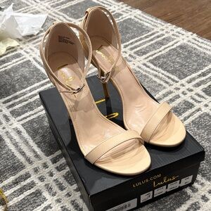 Lulu's Beige Strappy Heels